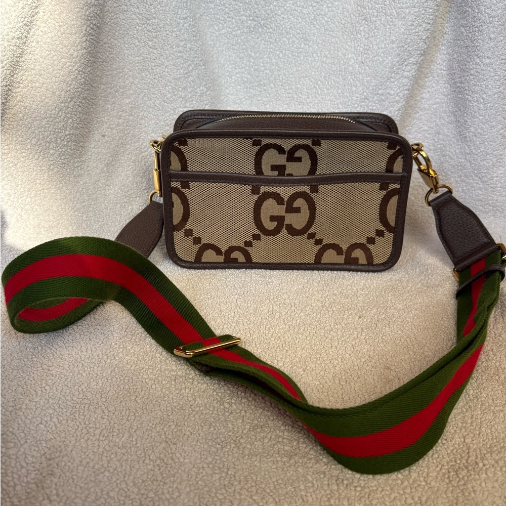 Gucci Camera Bag Jumbo GG Canvas Mini